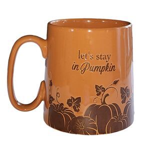Artisan Collection Fall Ceramic Coffee Mug with Pumpkin Etched Around the Bottom